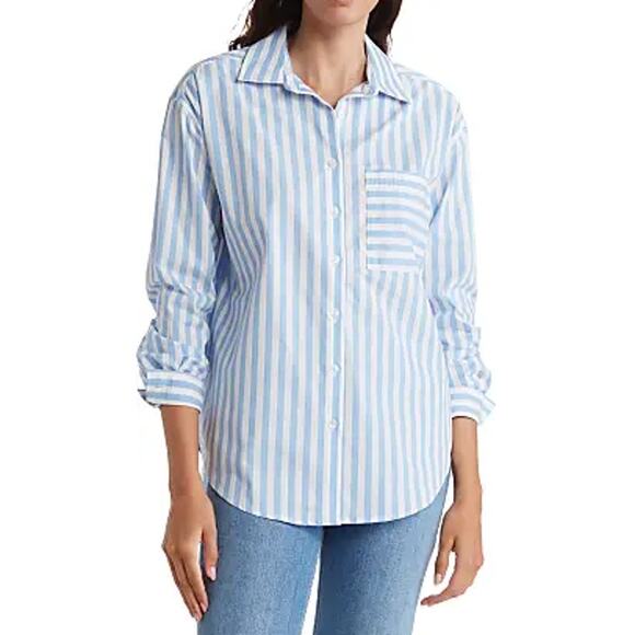 New ~ CASA CABANA ~  Bethany Short Stripe Shirt Size XXL - Picture 1 of 9